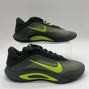 Womens Size 8 Nike A'One Sequoia Black Green Volt Basketball Shoes FZ8605 301